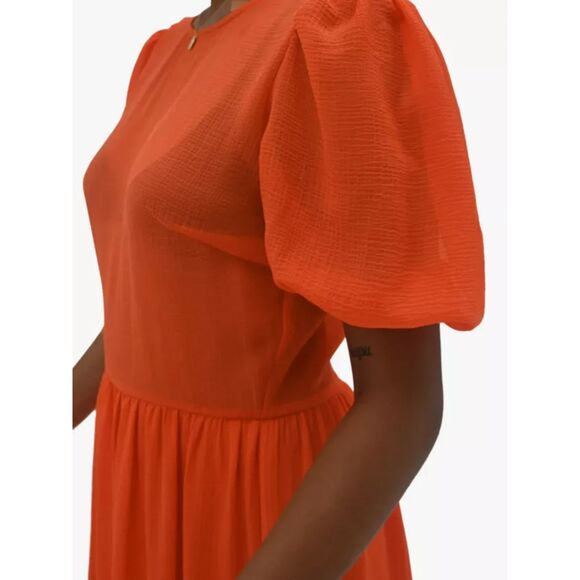 Never Fully Dressed Orange Midi Dress - Picture 7 of 7